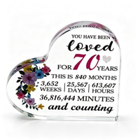 Plaque en acrylique en forme de cœur personnalisée, gravée, souvenir d'anniversaire, décoration de bureau, cadeaux pour anniversaire et anniversaire de mariage