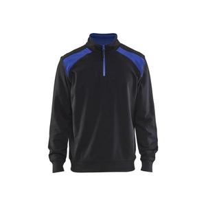 BLAKLADER - 335311589985S Sweat-shirt 2 tons à demi-zip Noir/Bleu bleuet-EAN 7330509456286 WORK HOODIES - Product Image 1