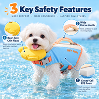 Gilet de flottation réglable pour chien avec flotteur mentonnier et poignée de sauvetage – OEM/ODM, couleurs personnalisées pour petits et grands chiens
