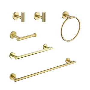 Ensemble de porte-serviettes de salle de bain de luxe DB, en acier inoxydable, finition chromée, montage mural, matériel de salle de bain moderne pour la maison, 6 pièces - Product Image 1