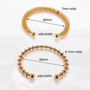 Bracelet manchette large en acier inoxydable tendance de 7 mm pour femme, style punk, spirale, bijou de main en métal, accessoires cadeaux - Product Image 2