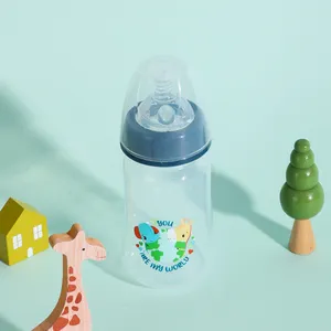 Garrafa de leite para bebês recém-nascidos, garrafa de 250ml 8oz personalizada para bebês, garrafa de alimentação PP de pescoço largo