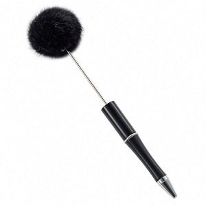 Bolígrafo Creativo de Metal con Bola de Peluche y Cuentas, Portátil, Personalizado, Bonito, Regalo Promocional, Bolígrafos Adorables al por Mayor - Product Image 4