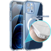 En stock, coque de téléphone transparente en acrylique avec boîte pour iPhone 18 Pro Max, coque magnétique transparente pour iPhone 17 16 Pro Max pour Samsung
