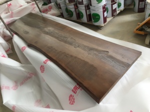 Plateau de table à manger en chêne massif à bord vif, teinté en noyer, style antique - <span class=keywords><strong>Planche</strong></span> de bois massif pour restaurant et maison - Product Image 6