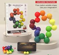 Jouet éducatif en plastique pour enfants de 5 à 7 ans : Boules arc-en-ciel à assembler, entraînement logique, anti-stress, jouet sensoriel pour les doigts