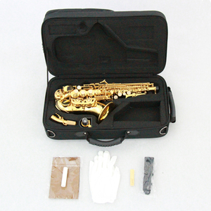 Saxophone soprano professionnel <span class=keywords><strong>mini</strong></span> Bb, ton doré laqué, courbé, saxophone soprano de haute qualité, courbé - Product Image 3