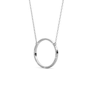 Pendentif cercle orné de cristaux Swarovski Daisini en argent sterling 925 plaqué or 18 carats Collier <span class=keywords><strong>Olina</strong></span> élégant - Product Image 6