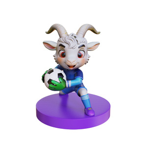 تمثال حارس مرمى مصنوع يدويًا من الراتنج على شكل ماعز، قابل للتخصيص بالجملة، تحفة فنية راقية للسوق الأوروبية - Product Image 1