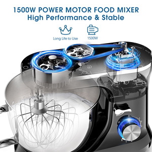 Batidora de pie de 5L con cabezal inclinable, batidora eléctrica de alimentos con tazón de acero inoxidable y múltiples accesorios para hornear y mezclar - Product Image 2
