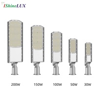 Vente en gros de lampadaires en aluminium avec garantie de 5 ans, 50W 100W 150W 200W, éclairage LED pour parking, IP66, lampadaire pour route