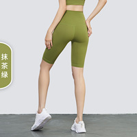 Celana Yoga pinggang tinggi wanita Legging pendek Yoga Butt kerut seksi celana Yoga kontrol perut panjang lutut bekerja keluar logo kustom