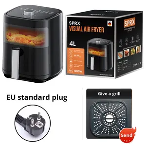 2025 nouvelle grande capacité moderne maison électrique friteuse à Air four carré transfrontalier européen Standard visuel en plastique friteuse 1 an - Product Image 3
