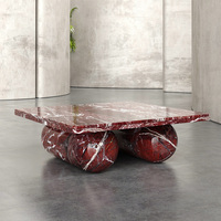 Table basse en marbre massif sculpté à la main, style contemporain, pour une décoration de luxe et une touche d'originalité à la maison - Dream Home Organic