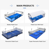 Vente flash : terrain de padel mobile, design démontable, structure en acier, terrain de padel galvanisé à chaud