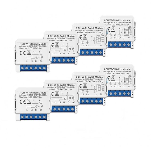 Tuya Tuya Smart Light Switch Relay Module Interruptor 4 Gang Wifi Smart Light Switch Hidden Diy Breaker Module