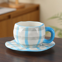 Ensemble de tasses en céramique avec soucoupe 250 ml, tasse à café et à thé pour la maison, le café et les cadeaux