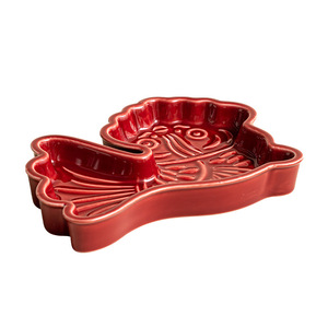 Ceramic Red Engagement Tea And Snack Plate Set Chinese Style Fruit Dish Porcelain Tray For Wedding Table Display - Product Image 5
