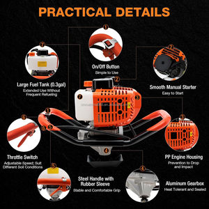 High-<b>Power</b> 52cc Industrial Grade Handheld Gasoline Machine DIY Agricultural Drill Digger Grassland Pile Drilling <b>Tool</b> - Product Image 4