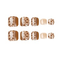 Faux ongles à presser pour les orteils, en matériau ABS, style tendance, collection en gros, amovibles, pour l'exportation
