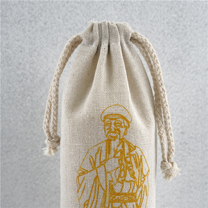 Sac à vin en jute pour les fêtes de Noël, sac cadeau à cordon, promotion, sac de transport pour vin de Noël - Product Image 5