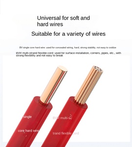 สายไฟทองแดงแท้แกนเดี่ยว ขนาด <span class=keywords><strong>1</strong></span>.5-16 มม. สำหรับใช้ในครัวเรือน มาตรฐานแห่งชาติ CE สำหรับ IP65 450-750V <span class=keywords><strong>NAN</strong></span> BQ-BV - Product Image 2