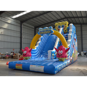 Vendita calda di alta qualità in PVC <span class=keywords><strong>Spongebob</strong></span> tema dei cartoni animati scivolo acquatico commerciale scivolo gonfiabile - Product Image 6