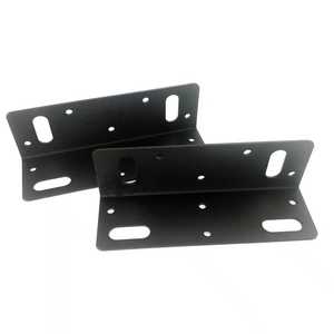 Support d'angle renforcé en métal noir sable 145 mm pour étagère, accessoire de quincaillerie pour meubles - Product Image 2