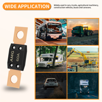 Composants de fusibles automobiles MEGA certifiés IEC, 40A 32V CC, à coupure rapide, non-indicateurs, en métal, pour applications marines, de type lame en ligne