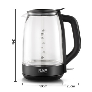 Bouilloire électrique thermostatée en verre avec anneau lumineux bleu, intérieur sans BPA, 2,0 L avec lampe LED - Product Image 4