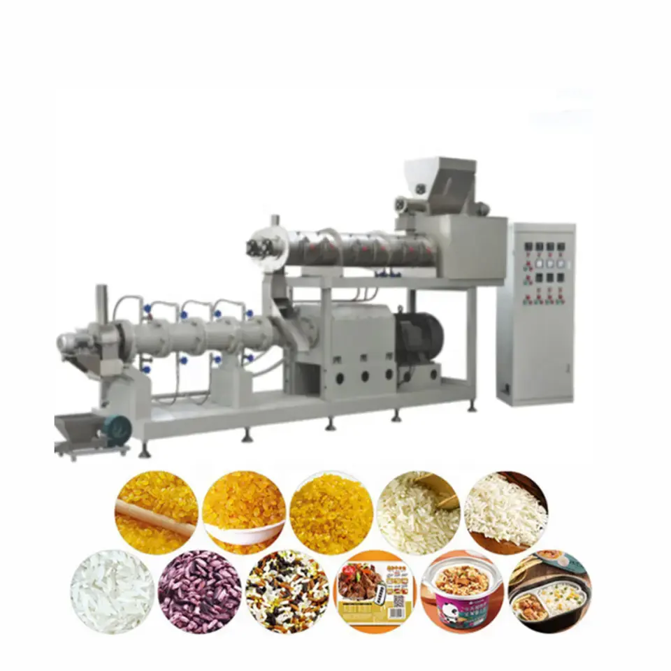 Grote Capaciteit Voedingsrijst Productielijn Kunstmatige Rijst Extruder Plant Versterkte Rijst Maken Machine