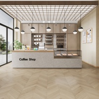 Comptoir de réception en bois avec tiroirs, intégré à la table de bar commerciale, pour café industriel moderne