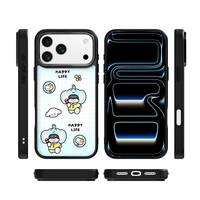 Coque de téléphone AG Feeling Black Edge avec motif éléphant doré pour iPhone 17, 17 Pro Max, 16 Pro, 15, 15 Pro Max – Coque magnétique