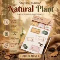 60 feuilles Vintage Nature plante Notes autocollantes DIY décoratif Scrapbook peut déchirer écriture bloc-notes Art artisanat Notes auto-adhésives