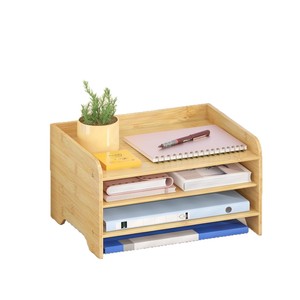 Cross-border wooden desktop organizer, office desktop <b>file</b> and miscellaneous <b>storage</b> rack, multi-functional cosmetic organizer. - Product Image 3