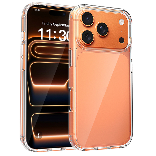 Shock Absorbing Phone Case 1.5mm PC TPU Hybrid Clear Shock Proof Drop Resistant Case for iPhone 17 16 15 14 13 Pro 12 11 Pro Max