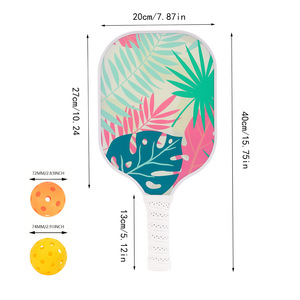 Raquettes de pickleball en fibre de verre 13,4 mm antidérapantes, ensemble de sport d'extérieur avec sac de transport et balles pour le divertissement - Product Image 5
