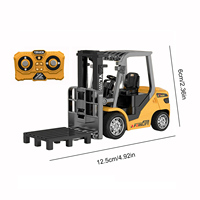 Mini Montacargas Eléctrico RC de Aleación 1/64 2.4G con Remolque, 4 Canales, Listo para Usar, Control Remoto por APP, Juego de Escritorio, Juguetes de Ingeniería para Niños