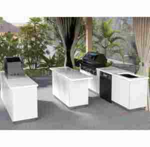 Gabinetes de cocina Dorene 2026 en forma de L para exteriores con diseño de <span class=keywords><strong>isla</strong></span>, aparador de esquina listo para montar - Product Image 2