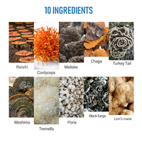 Qinshantang Organic 10 Mélange de champignons CAPSULES 30% Poudre d'extrait de bêta-glucane