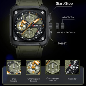 CURREN 8461 Business Quartz <b>Watch</b> for Men Original Chronograph Silica Gel Wristwatch Waterproof Luminous Calednar Luxury Man - Product Image 5
