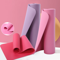Tapis de sport en NBR durable, rose, violet, gris, personnalisable, unisexe, pour la musculation, le yoga, la gym, la remise en forme à domicile, vente en gros