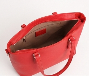 Sac à bandoulière pour femme en cuir véritable rouge, élégant, durable, léger, classique, avec fermeture éclair, grande capacité, durable, pour voyage et usage quotidien - Product Image 2