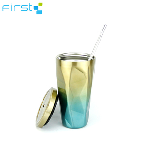 China diseño agradable de brillo de color taza de café vaso de agua con paja - Product Image 1