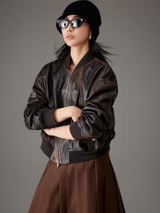 Veste de <span class=keywords><strong>moto</strong></span> rétro en cuir PU de Chine, tissu en cuir synthétique, veste pour homme, veste de baseball, cuir pour vêtements et costumes - Product Image 3