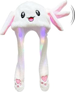 Divertido Gorro de Conejo de Peluche Kawaii con Orejas Móviles y Luces LED, Unisex, para Cosplay y Fiestas, para Mujeres y Niñas - Product Image 4