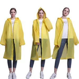 High Quality Camping Waterproof Rainwear Suit Yellow Raincoat Reusable Rain Poncho EVA PEVA Rain Coat Raincoats