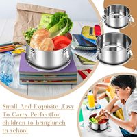 Geur-Proof 3 Stuks Ronde Voedsel Opslag Container Vers Houden Doos Roestvrij Staal Bento Lunchbox Met Stalen Deksels Voor Kamperen