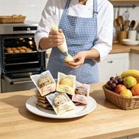 Sachets personnalisés givrés à trois soudures en BOPP, auto-adhésifs, de qualité alimentaire, pour macarons, desserts, beignets, biscuits individuels