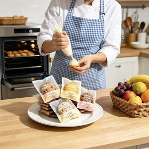 Sello Autoadhesivo Personalizado de Tres Lados con Acabado Esmerilado, BOPP, Grado Alimenticio, para Macarons, Postres, Donas, Galletas Individuales - Product Image 6